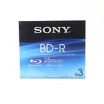 Sony Blu-ray Disc BD-R (6x) 25GB - 3 Pack Jewel Case - 3BNR25BS6