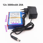 12v 3000mAh-Batterie Lithium-ion Rechargeable Dc 12v, 3000-20000 Mah, Chargeur Ca Haute Capacité Avec 4 Type