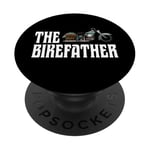 Motard rétro, The Bikefather. Papa motard, moto drôle PopSockets PopGrip Adhésif