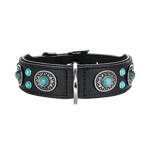 Hunter Dog Collar Sioux Black/Turquoise S-M 50 - Neck 35-43cm