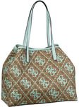 Guess Vikky Large Tote, Sac a Main Women's, Latte Logo/Ice Blue, Taille Unique