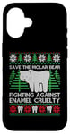 Coque pour iPhone 16 Pull de Noël moche avec ours en molaire « Save The Molar Bear »