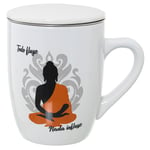 Tasse à infusion Bouddha en céramique avec infuseur et couvercle