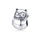 shangwang Silver Lucky Cat Lion Safety Chain Crown Owl Pendant Fits Pandora Charm Bracelet Diy Women's Original Beading Z402