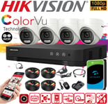 Hikvision 1080P HDMI DVR CCTV ColorVu Camera Home Security System Kit Outdoor HD