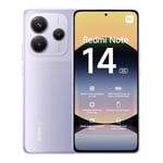 Smartphone Xiaomi Redmi Note 14 5G,8+256GB,violet,système de caméra IA 108MP,batterie 5110mAh,écran de soins oculIAres 120Hz,fonctionnalités IA (chargeur non inclus,Version Française+2Ans de Garantie)