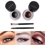 2 st/set Svart Brun Vattentät Eyeliner Gel Långvarig Makeup Kosmetisk Gel Eyeliner Med Borste