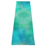 CONICIXI Tapis Yoga Ciel Aquarelle Coloré Bleu Nuageux Marbre Turquoise Nuages ​​Coloré Aquarelle Couleur Subtil Tapis d'exercice Pilates de 5 mm pour rester à la maison d'entraînement Gym Fitness