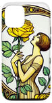 Coque pour iPhone 14 Rose jaune Pinup Girl Illustration Roses Jardin Art