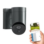 Somfy 2401563 - Caméra de surveillance extérieure avec sirène 110 dB et fonction de vision nocturne, grise | Caméra Full HD | Connexion WiFi [classe énergétique A]