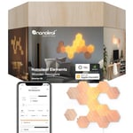 Nanoleaf Elements Hexagon Starter Kit, 13 Wood Look LED Smart Light Panels - Dimmable & Modular Wi-Fi Wall Mood Lights, Works with Alexa Google Assistant Apple Homekit, for House Room Decor or Desk