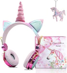 Kids Wireless Headphones,Shiny Rhinestone Girls Unicorn Wireless Bluetooth with