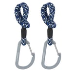 LÄSSIG Fixation pour poussette (2 pcs.) Mousqueton Crochet pour poussette Crochet pour faire les courses/Stroller Hooks Cord black/blue/vanilla