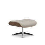 Vitra - Lounge Ottoman, White-pigmented Walnut Polished base, Leather Cat. Leather Premium 73 - Skamler og taburetter - Charles & Ray Eames - Grå - Metall/Tre