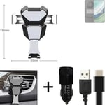  For Huawei Mate 60 Pro Airvent mount + CHARGER holder cradle bracket car clamp