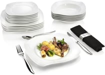 Sanger Dinner Set Avalon 18-Piece White Set for 6 People