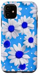 iPhone 11 Blue & White Daisy Polka Dots Floral Polka Dot Daisy Flowers Case