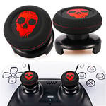 Playrealm FPS Bâton Prises de Pouce Thumbstick Grip et Prolongateur Impression Caoutchouc Silicone Poignée Couvrir 2 ensembles pour Manette PS5 Dualsenese et PS4 (Rouge Fantôme)