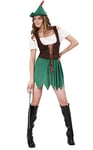 Ciao - Robin Girl Costume Femme Adulte, Couleur Vert, Taille 40-42, 62059, vert, 40-42