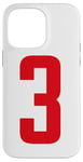 iPhone 14 Pro Max Number 3 in Red printed both sides Case