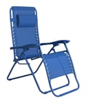 Argos Home Folding Metal Zero Gravity Sun Lounger - Blue