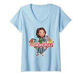 Womens Monopoly Ms. Monopoly Board Game Logo V-Neck T-Shirt