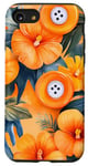 Coque pour iPhone SE (2020) / 7 / 8 Motif de boutons de couture tropicaux orange aquarelle