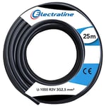 Electraline 20218288D Couronne U-1000 R2V 3x2,5mm², 25 mètres, Noir