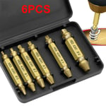 6pcs Damaged Screw Extractor Drill Bit Set Take Out Broken