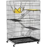 Yaheetech Cage pour Petits Animaux à roulettes Cage pour Chat Cage pour Furets/écureuils/Chinchillas/Rat Domestique avec 2 Portes