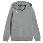 PUMA Hettegenser teamGOAL Casuals Full Zip - Grå/Hvit Barn, størrelse L/164 cm