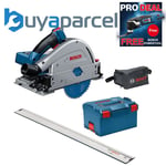 Bosch GKT18V-GC 18v BITURBO Brushless Plunge Saw 140mm + LBOXX + 1.1m Guide Rail