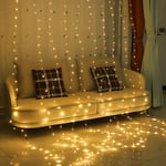 Missdong - led fil de cuivre rideau guirlande lumineuse 3x3 mètres usb télécommande fil de cuivre lumière décoration de Noël lumière chambre