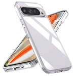 Natbok Coque pour Google Pixel 9 Pro XL,Anti-Rayures Dur Dos PC et Antichoc Bumper TPU Etui de Protection Pixel 9 Pro XL, Anti-jaunissement,Cas de téléphone Ultra Mince Housse, Clear