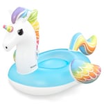 Bestway Bouée XXL à chevaucher Licorne - 233 cm x 156 cm x 136,5 cm - Multicolore