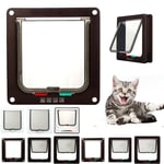 Pet Door Frame 4 Way Locking Small Medium Large Dog Cat Flap Magnetic Abs