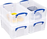 Really Useful Box 9 Litre Plastic Storage Box Clear, Multi-purpose stacking with