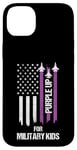 Coque pour iPhone 14 Plus Purple Up For Military Kids Drapeau américain Enfant militaire