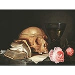 De Heem Vanitas Still-life Skull Book Roses Painting Art Print Canvas Premium Wall Decor Poster Mural