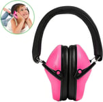 Casque Anti Bruit Enfant, Nrr 25Db / Snr 29Db Casque Pliable Réglable Bouchon D'Oreille Pour Dormir, Étudier, Voyager, Jouer, Travailler - Rose