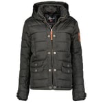 Geographical Norway Dacili Lady Veste Coupe Vent Femme Outdoor - Blouson Deperlant Manches Longues Femmes - Manteau Pluie Randonnee Saison Printemps Ete Automne Hiver (Noir L)