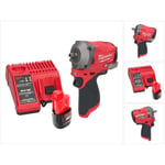 M12 FIW38-201C Clé à choc sans fil 12 v 339 Nm 3/8'' Brushless + 1x batterie 2,0 Ah + chargeur - Milwaukee