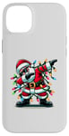 Coque pour iPhone 14 Plus Costume de Père Noël amusant avec lumière de Noël