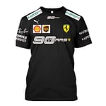 Ny F1 Ferrari racing dräkt team version casual rund halsad kortärmad topp svart black XL