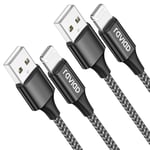 RAVIAD Câble iPhone [3m+3m/Lot de 2], Cable Chargeur iPhone Certifié MFi Câble Lightning avec Nylon Tressé Charge Rapide Compatible avec iPhone 14 13 12 11 Pro Max Mini XR XS X 8 7 6 Plus 5 SE 2020