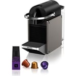 NESPRESSO KRUPS Pixie Machine à café dosette ou capsule, 19 bars, réservoir 0.7 L, Titane YY5290FD