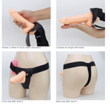 THE SOLID EXTENDER 6 INCH FLESH VIBRATING STRAP ON DILDO DONG UNISEX PEGGING