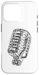 Coque pour iPhone 16 Pro Classic Retro Vocal Microphone Vintage