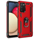 Samsung Galaxy A03s      Military Armour Ring Case    Red