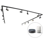 Jeana - led Dimmable Système de rail spot luminaire plafond, plafonnier compatible pour led variateur inclus - 14 lumière - l 753 cm - Noir - Moderne